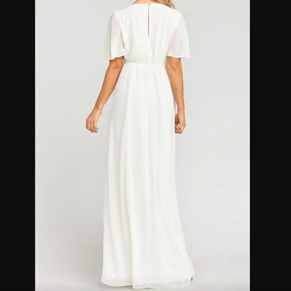 Show Me Your Mumu Emily Empire Maxi Dress in Wedding Cake Chiffon sz M - Picture 2 of 6